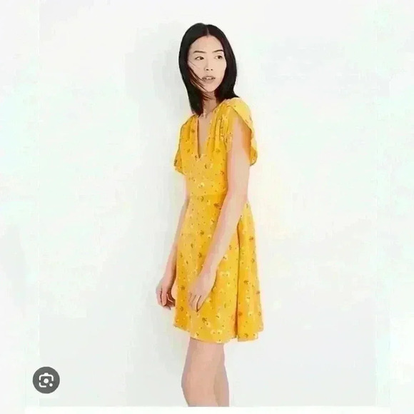 Madewell Women’s Silk Belladonna Dress in Printed Carnation - Picture 1 of 8